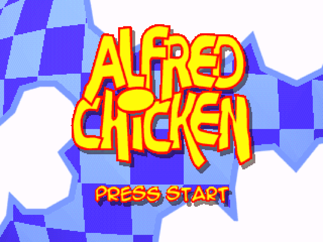 Alfred Chicken title screen for Playstation